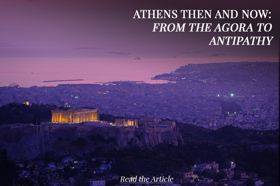 The Parthenon at sunset in Athens